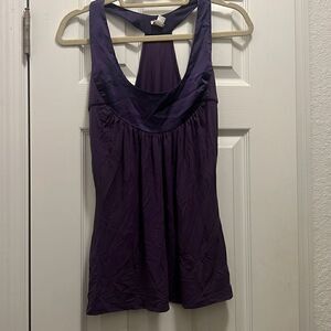 Purple Sleeveless Top - Silk Deep Purple Size Medium Top